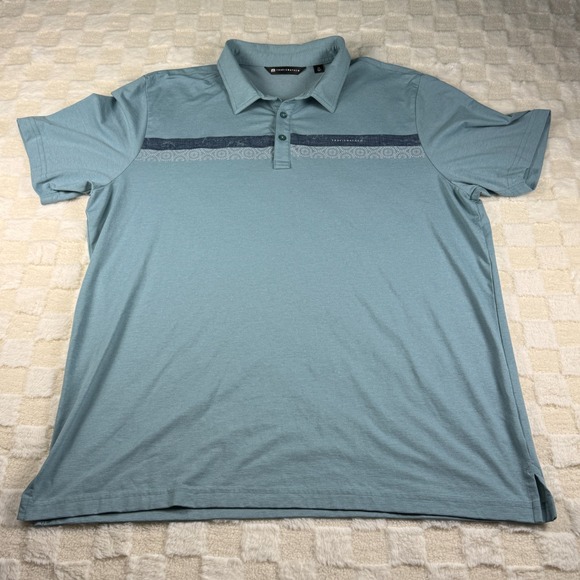 Travis Mathew Other - Travis Mathew Men's XXL Polo Teal with Floral Stripe
